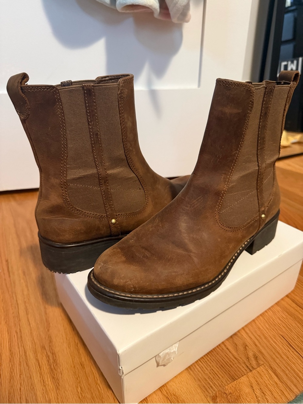 Clarks Brown Suede Chelsea Ankle Boots